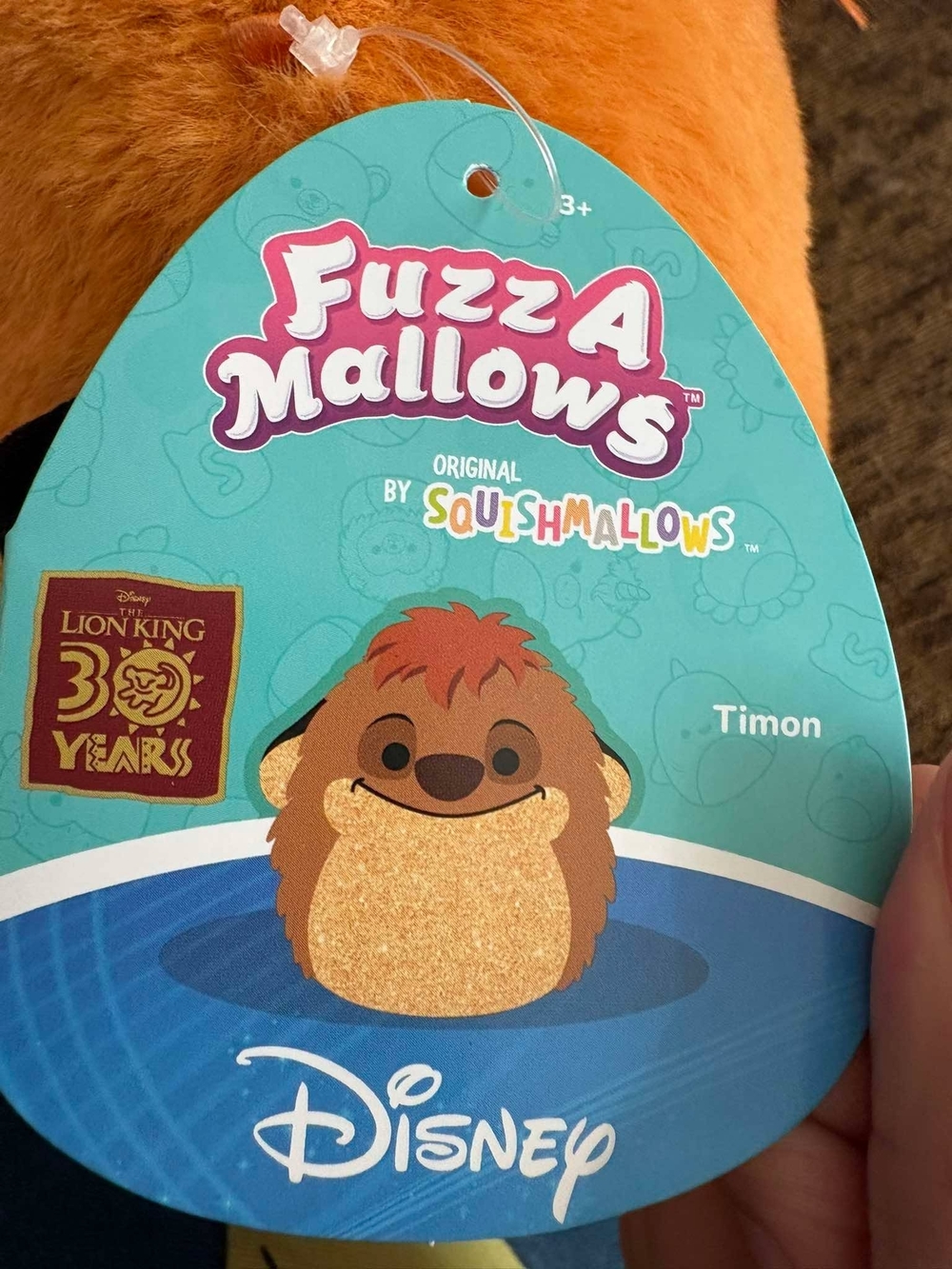Disney Fuzz A Mallows Timon Plush - Orange with Gold Face